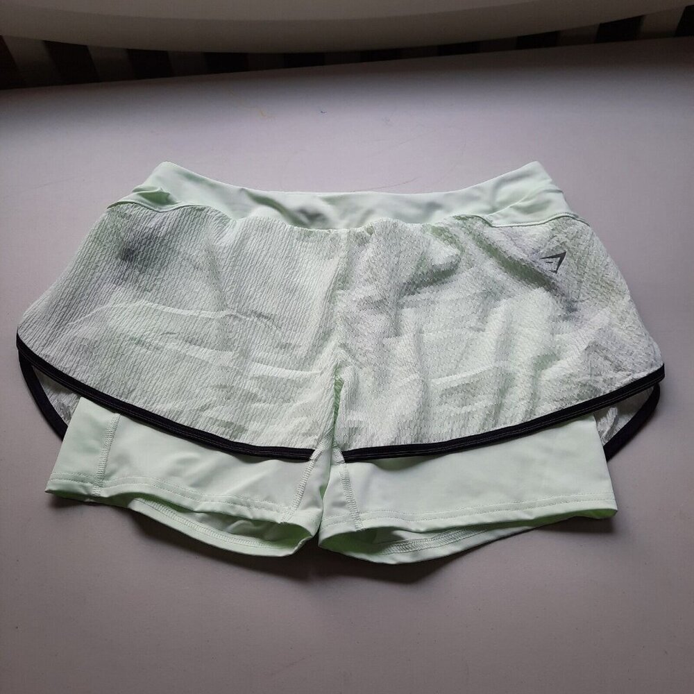 Gymshark Shorts Womens XL Pale Cucumber Green‎ Running LIned 2 in 1 Speed